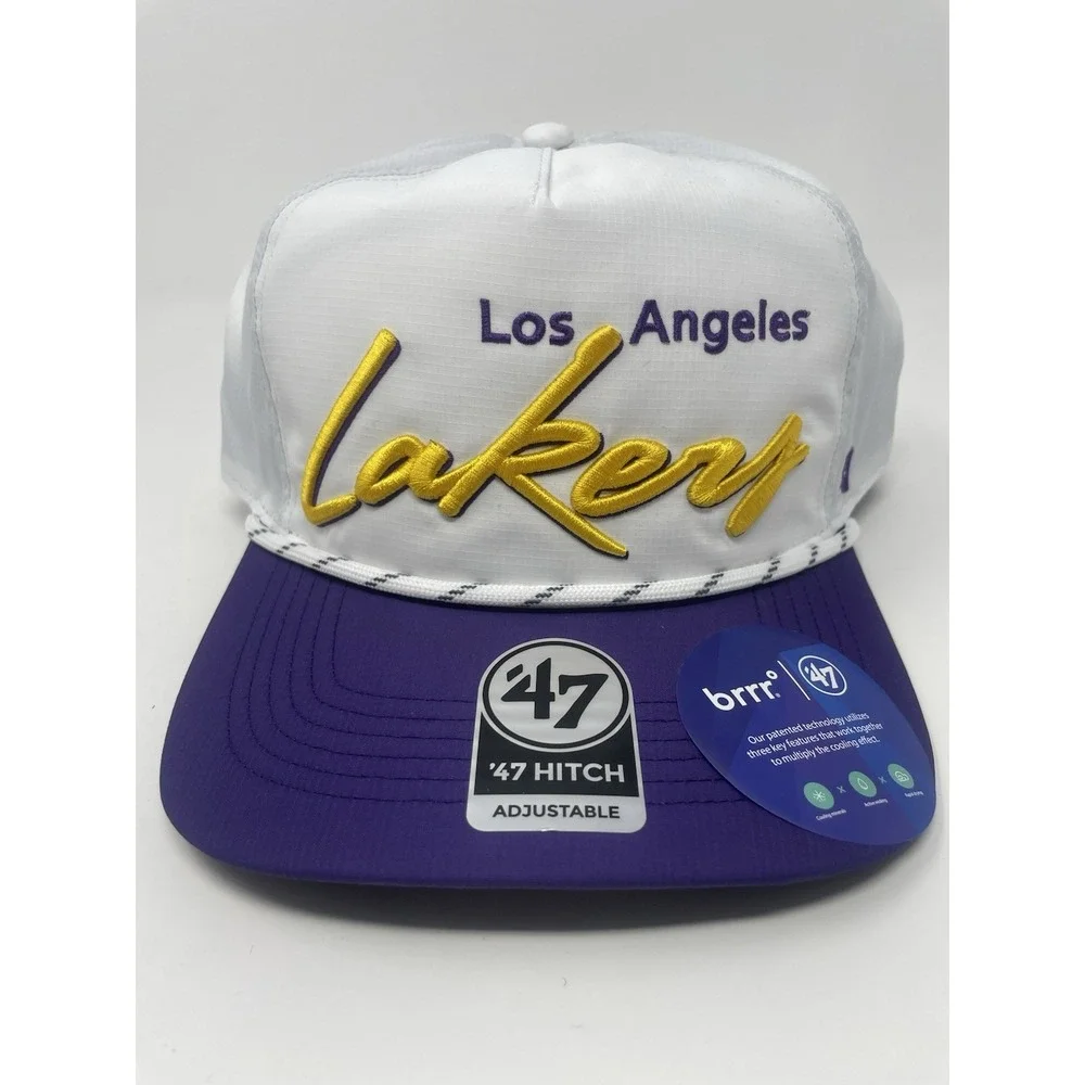 '47 Los Angeles Lakers‎ Snapback Hat Hitch Adjustable Cap White Purple Gold New